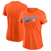 Women's Nike Orange Denver Broncos Team Logo T-Shirt