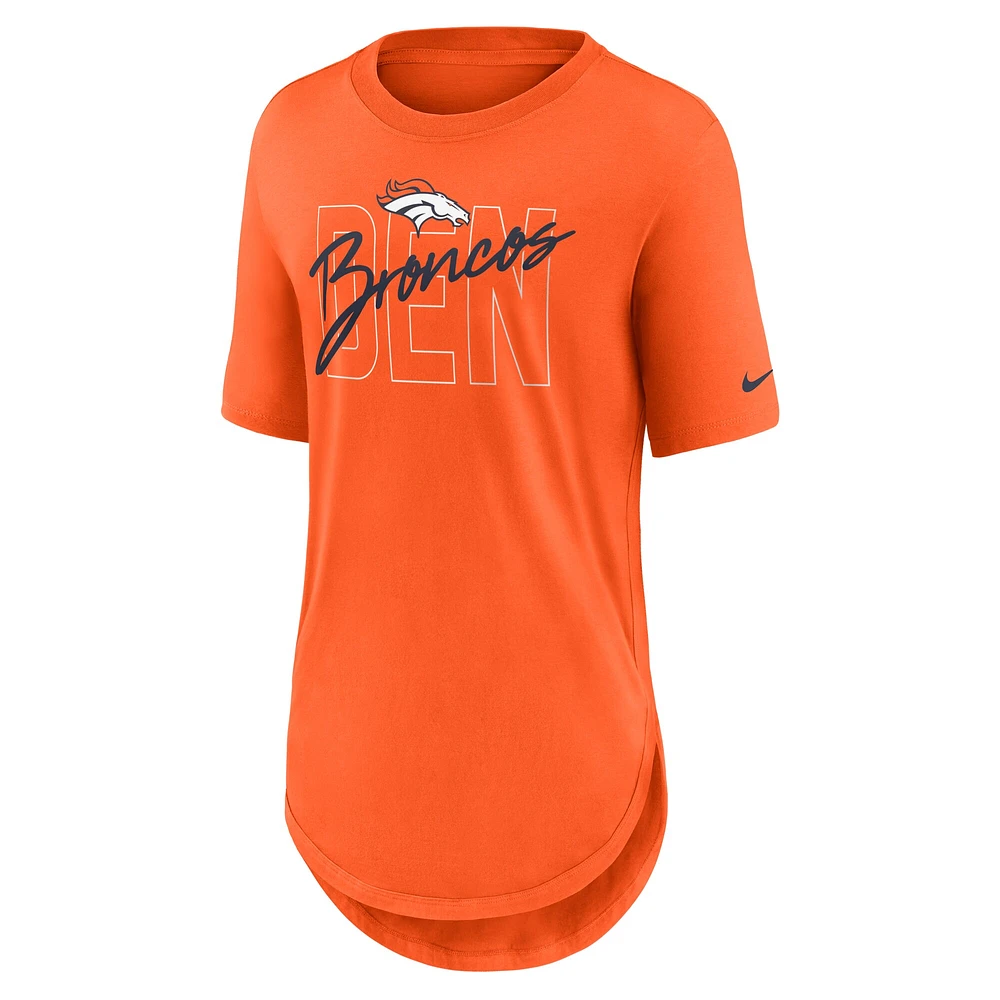 T-shirt Nike orange Denver Broncos Weekend City Love Tri-Blend pour femme