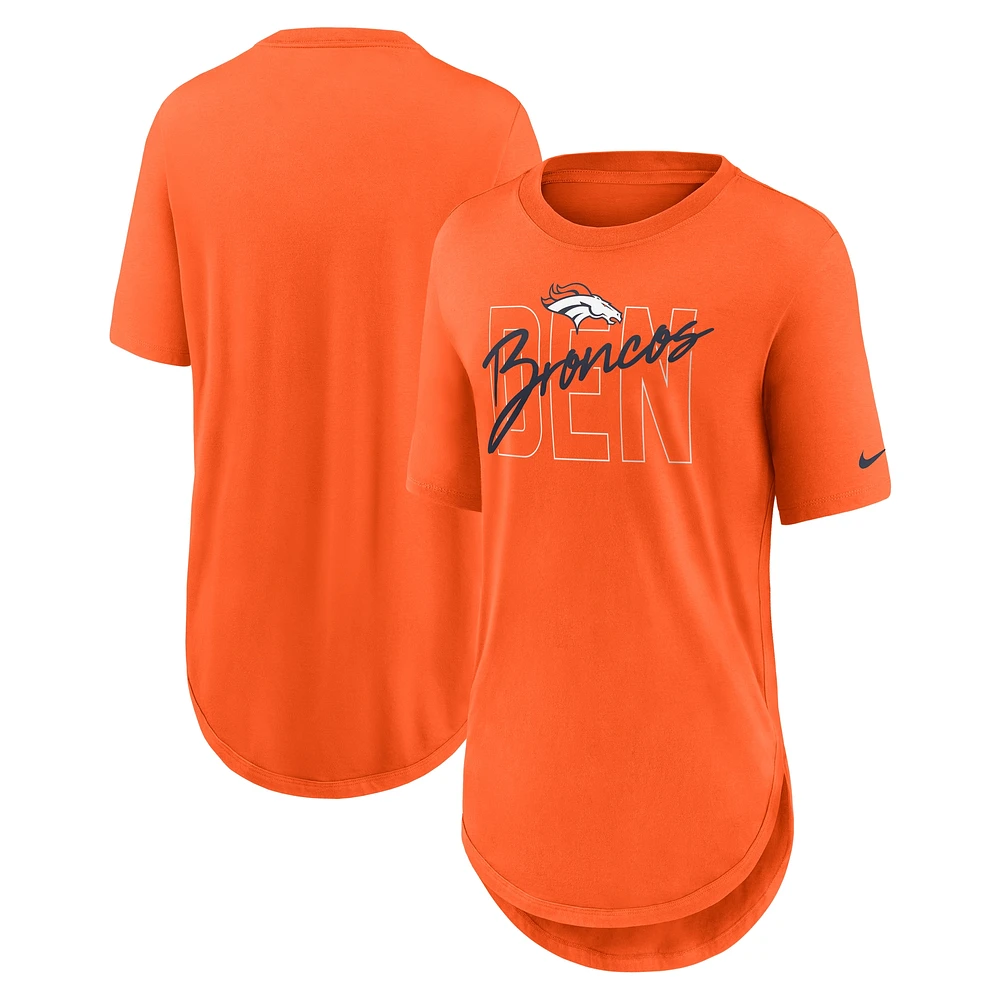 T-shirt Nike orange Denver Broncos Weekend City Love Tri-Blend pour femme