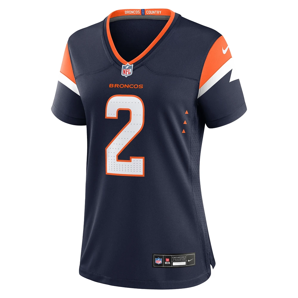 Maillot Nike Patrick Surtain II pour femme, bleu marine, Denver Broncos, collection Mile High, jeu alternatif