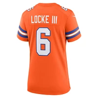 Women's Nike P.J. Locke III Orange Denver Broncos Mile High Collection 1977 Throwback Player Game Jersey