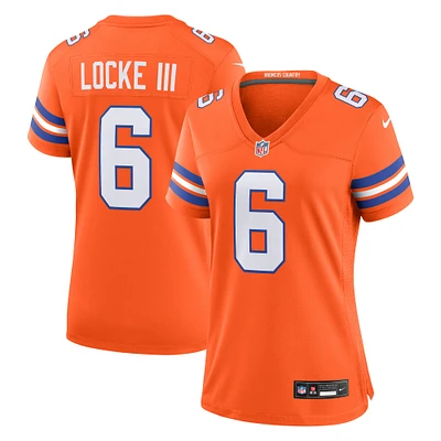 Maillot Nike P.J. Locke III Orange Denver Broncos Mile High Collection 1977 Throwback Player Game pour femme