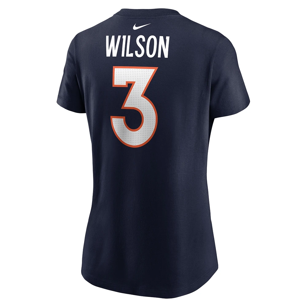 T-shirt Nike Russell Wilson pour femme, bleu marine, nom et numéro du joueur des Denver Broncos