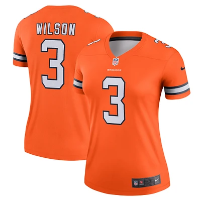 Haut Nike Russell Wilson Orange Denver Broncos Alternate Legend Player Performance pour femme