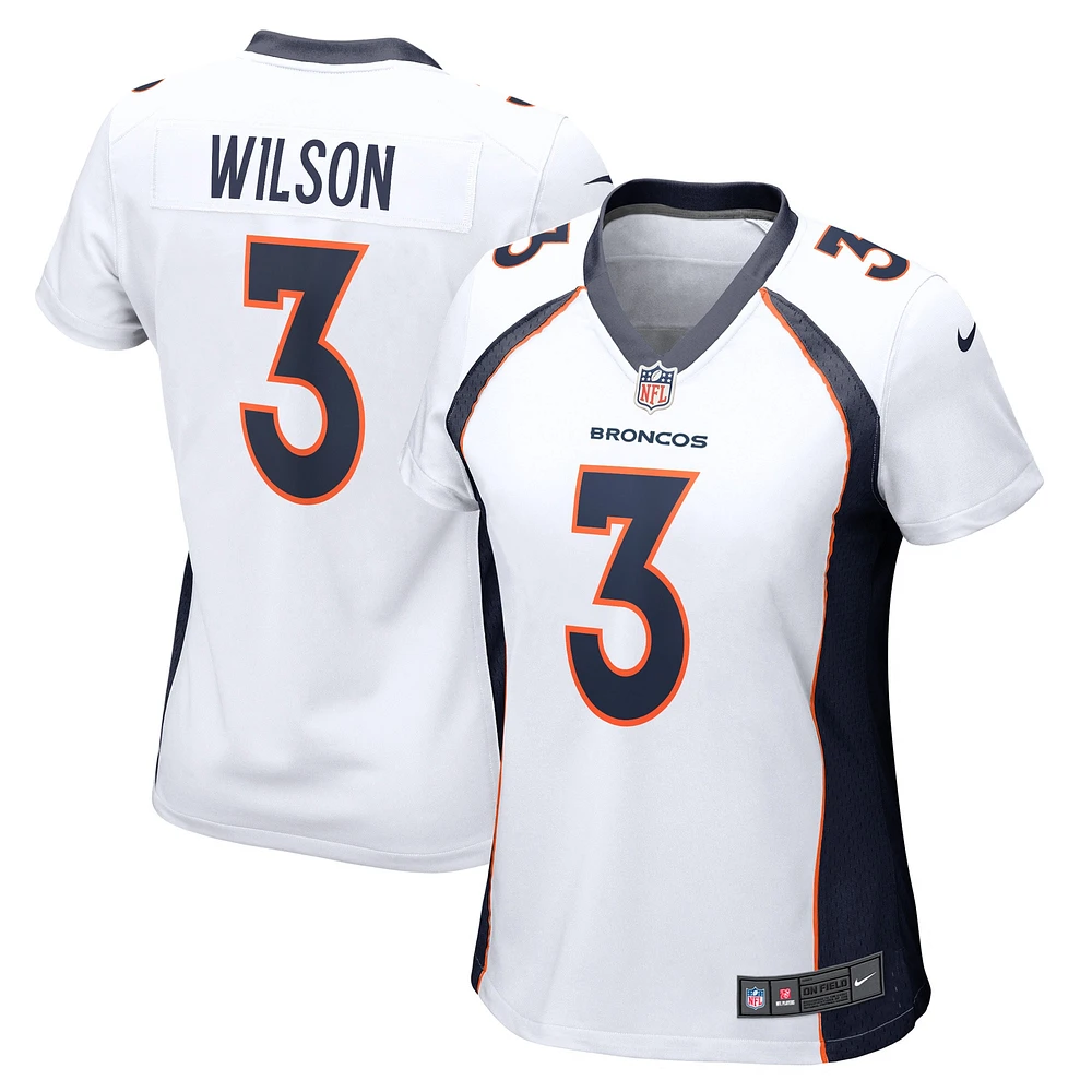 Maillot de joueur Nike Russell Wilson blanc Denver Broncos pour femme