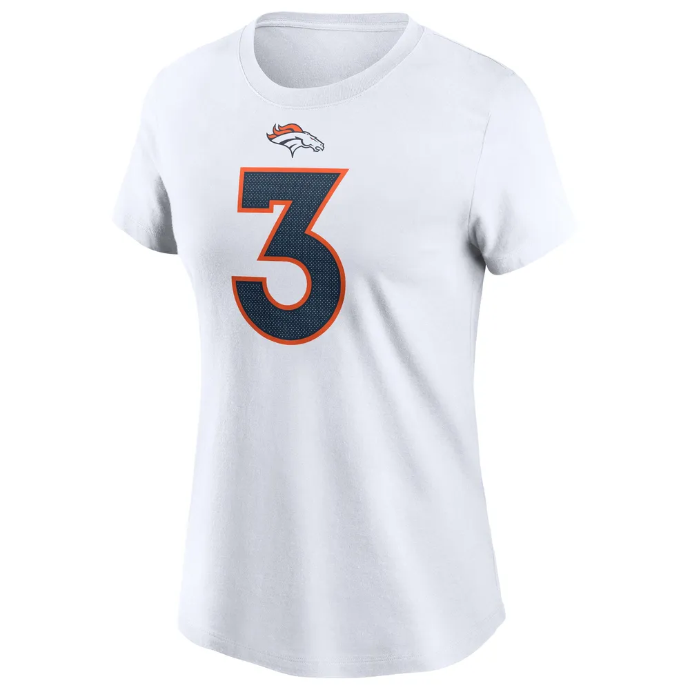 Women's Nike Russell Wilson White Denver Broncos Player Name & Number T-Shirt