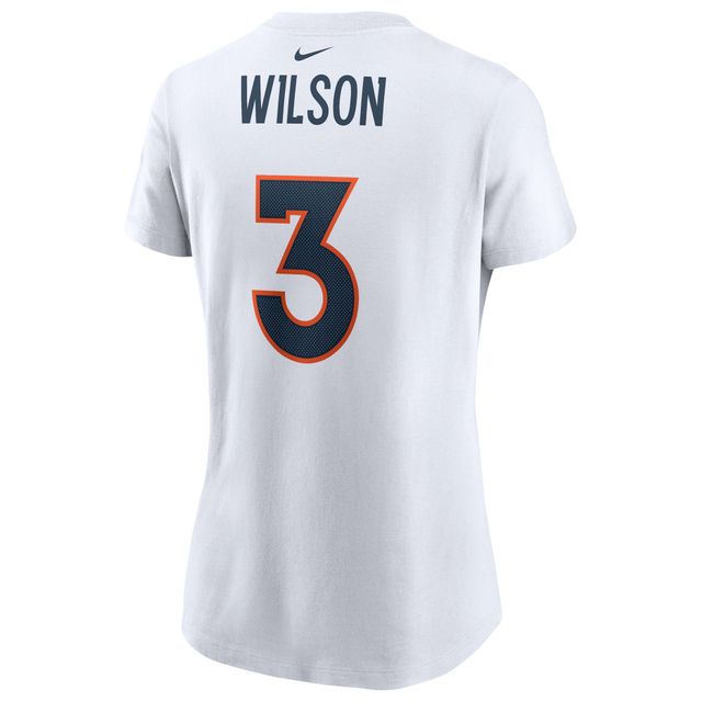 T-shirt Nike Russell Wilson pour femme, blanc, nom et numéro du joueur des Denver Broncos