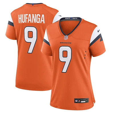 Women's Nike Talanoa Hufanga  Orange Denver Broncos Team Game Jersey