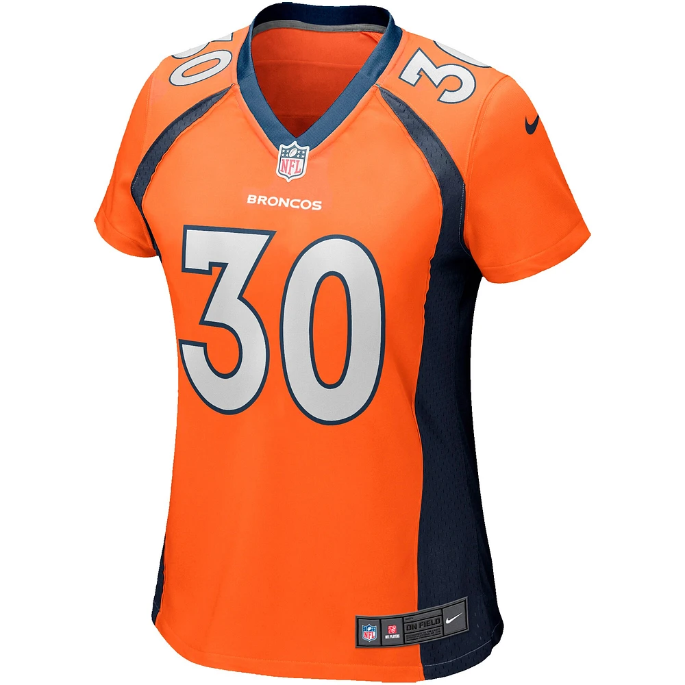 Maillot de joueur retraité Nike Terrell Davis Orange Denver Broncos Game pour femme