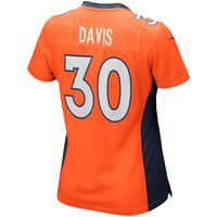 Women's Nike Terrell Davis Orange Denver Broncos Game Retired Player Jersey