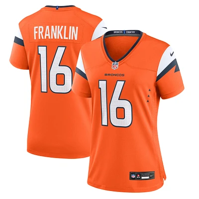 Maillot de match Nike Troy Franklin Orange Denver Broncos pour femme