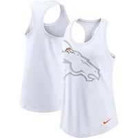 Women's Nike White Denver Broncos Tri-Blend Racerback Scoop Neck Tank Top