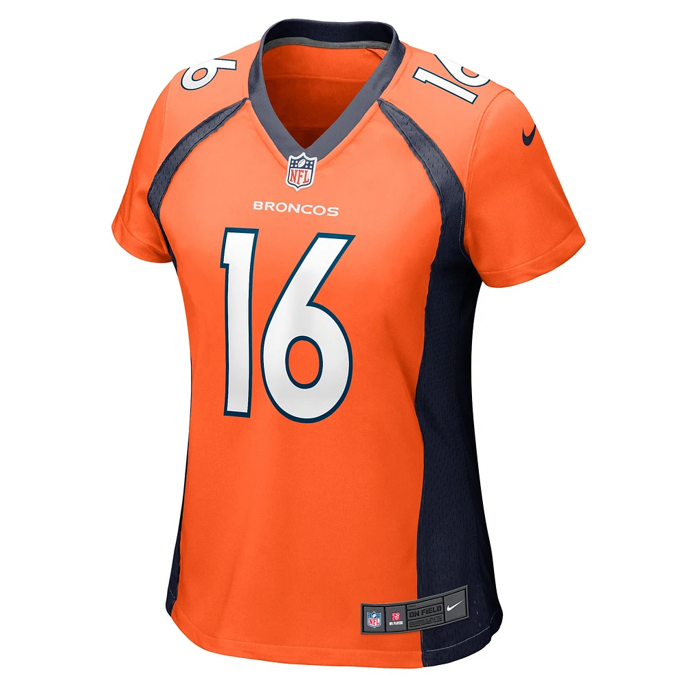 Maillot de match Nike Wil Lutz orange Denver Broncos pour femme