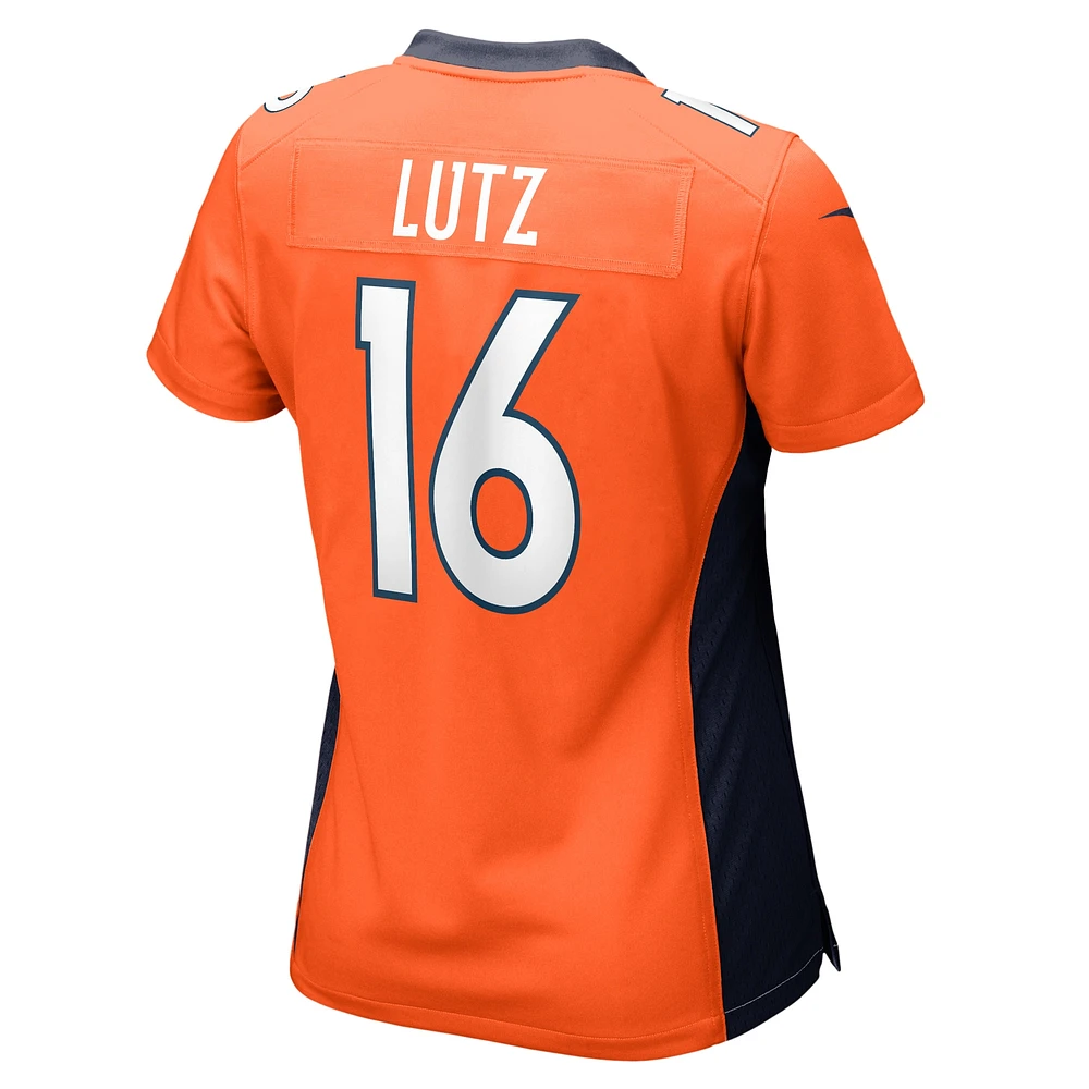 Maillot de match Nike Wil Lutz orange Denver Broncos pour femme