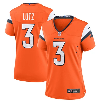 Maillot de match Nike Wil Lutz Orange Denver Broncos pour femme