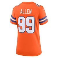 Maillot Nike Zach Allen Orange Denver Broncos Mile High Collection 1977 Throwback Player Game pour femme