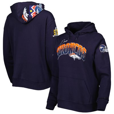 Women's Pro Standard Navy Denver Broncos Local Patch Pullover Hoodie