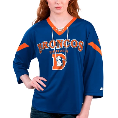 T-shirt à manches 3/4 Rallye Denver Broncos Starter Orange pour femme