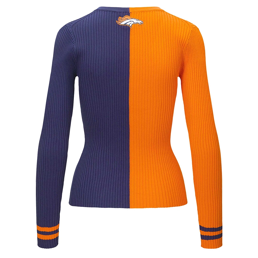 Pull cargo STAUD orange/marine Denver Broncos pour femme