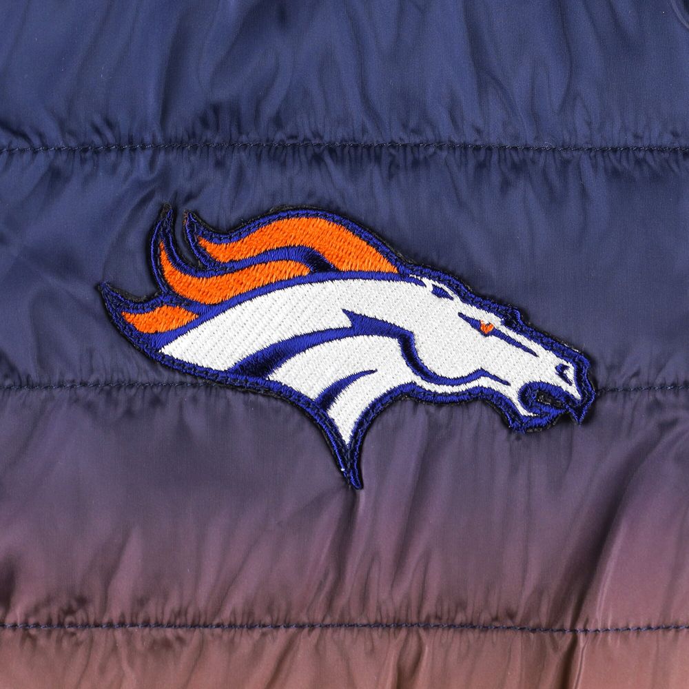 The Wild Collective Women's The Wild Collective Navy/Orange Denver Broncos  Color Block Full-Zip Puffer Jacket