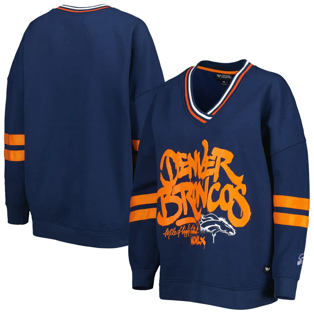 Denver Broncos Antigua Women's Victory Logo Pullover Sweatshirt - Orange