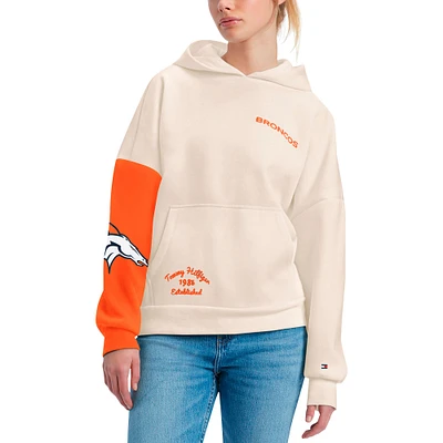 Sweat à capuche Tommy Hilfiger Denver Broncos Harriet pour femme, crème/orange