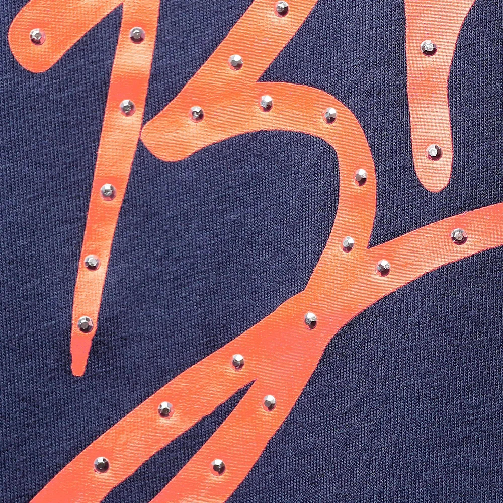 T-shirt à col en V Tommy Hilfiger pour femme bleu marine Denver Broncos Riley