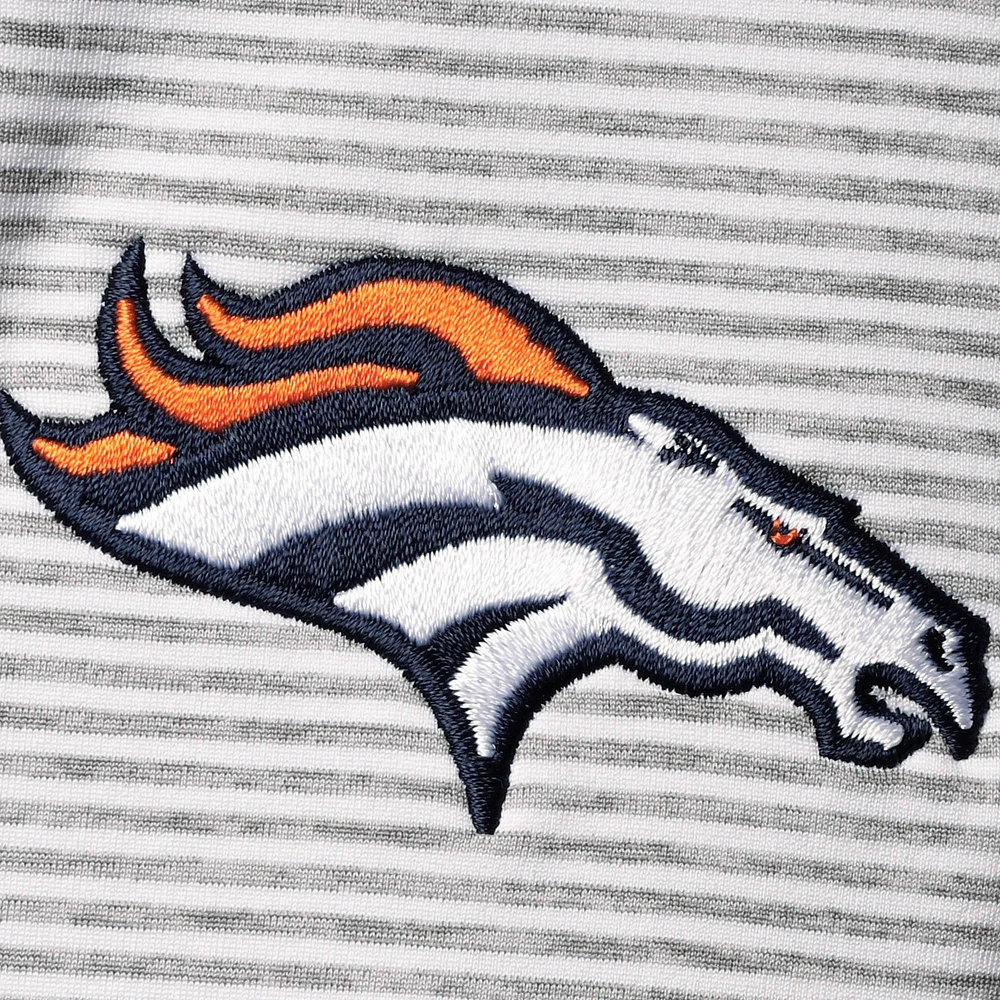 Haut à enfiler demi-zippé Vineyard Vines Denver Broncos Sankaty Shep gris chiné pour femme