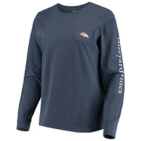 Women's Vineyard Vines Navy Denver Broncos Helmet Long Sleeve T-Shirt