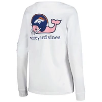 Women's Vineyard Vines White Denver Broncos Helmet Long Sleeve T-Shirt