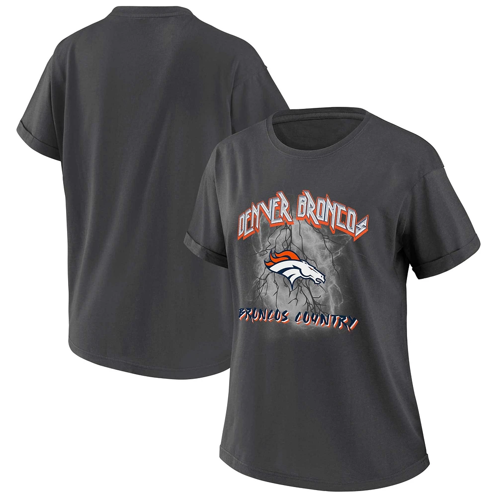 T-shirt boyfriend anthracite Denver Broncos pour femme WEAR by Erin Andrews