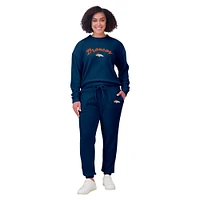 Women's WEAR by Erin Andrews  Cream Denver Broncos Knitted Tri-Blend Long Sleeve T-Shirt & Pants Lounge Set