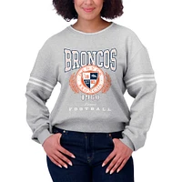 Women's WEAR by Erin Andrews Heather Gray Denver Broncos Cropped Pullover Sweatshirt