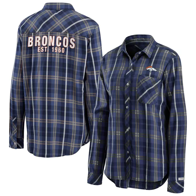 Denver Broncos Acid Wash Flannel Women's Broncos Shirt 