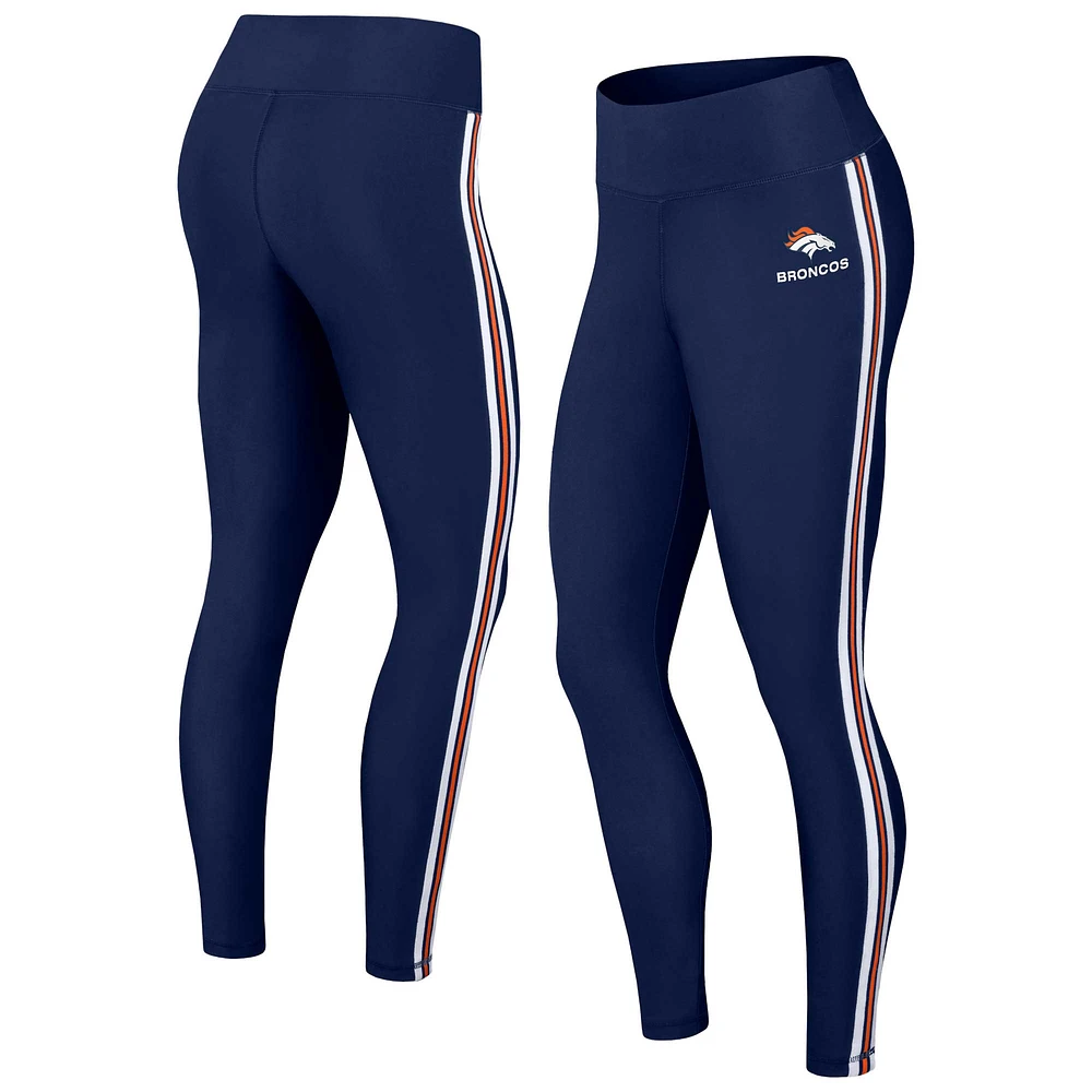 Leggings à blocs de couleurs bleu marine Denver Broncos WEAR by Erin Andrews pour femme