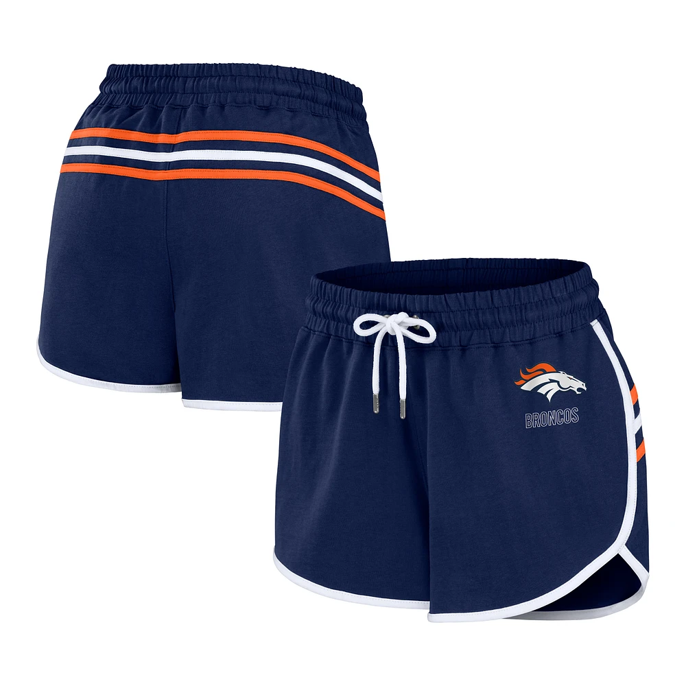 Short à ourlet bleu marine Denver Broncos pour femme WEAR by Erin Andrews