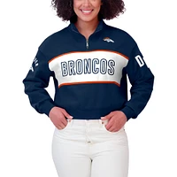 Women's WEAR by Erin Andrews Navy Denver Broncos Quarter-Zip Jacket