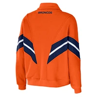 Women's WEAR by Erin Andrews Orange Denver Broncos Plus Yarn Dye Stripe Full-Zip Jacket