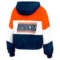 Women's WEAR by Erin Andrews  Royal Denver Broncos Color Block Full-Zip Windbreaker Jacket