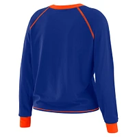 Women's WEAR by Erin Andrews Royal Denver Broncos Tie-Front Long Sleeve T-Shirt