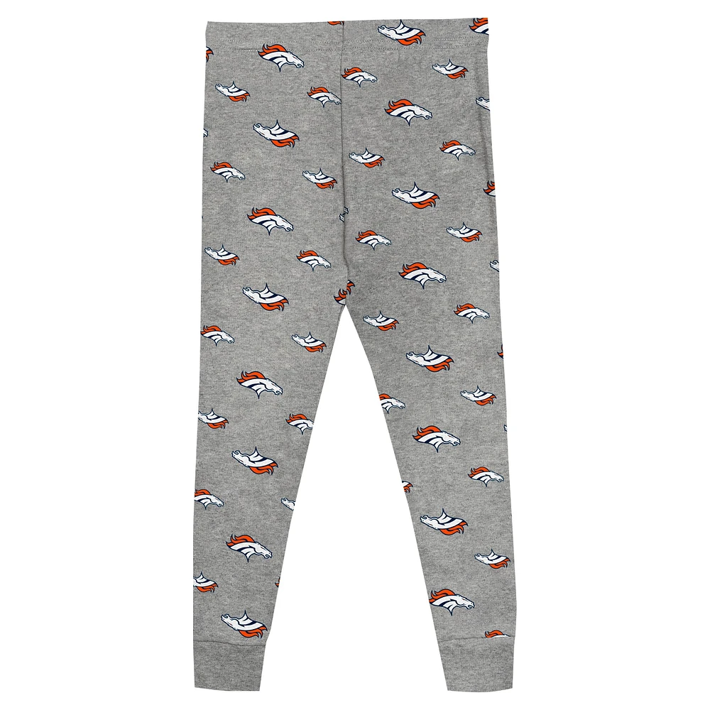 Ensemble de nuit t-shirt et pantalon à manches longues pour jeunes Denver Broncos