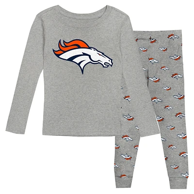 Youth Denver Broncos Long Sleeve T-Shirt and Pants Sleep Set