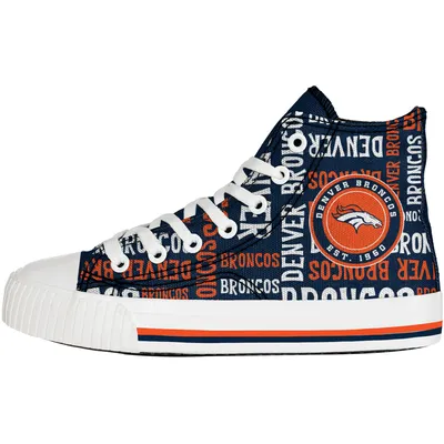 Denver Broncos NFL Womens Glitter Low Top Canvas Shoes