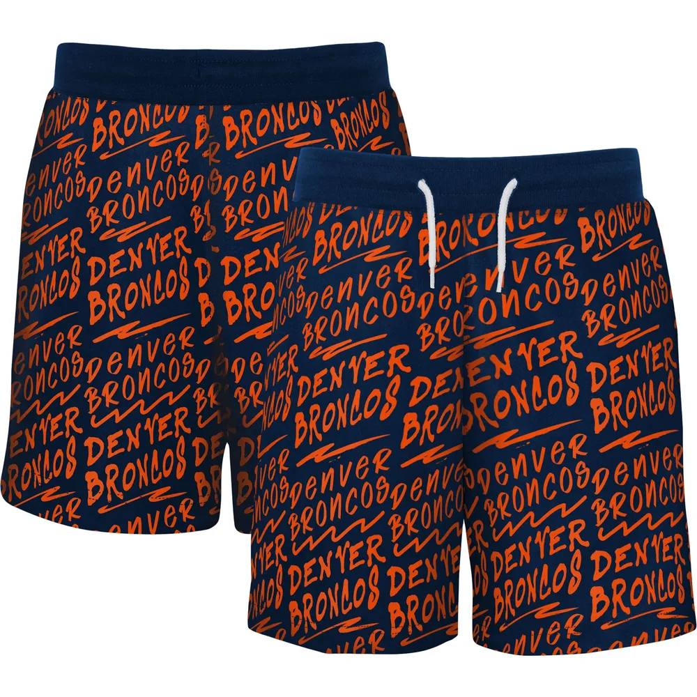 Denver Broncos Youth Super French Terry Shorts - Navy