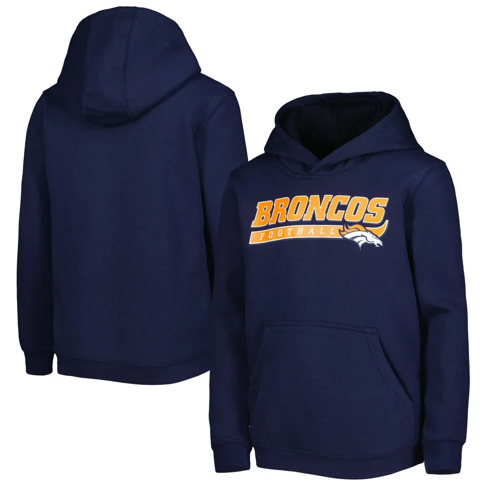 Outerstuff Youth Navy Denver Broncos Take the Lead Pullover Hoodie