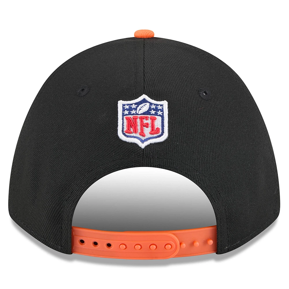 Youth New Era Black/Orange Denver Broncos 2025 NFL Draft 9FORTY A-Frame M-Crown Adjustable Hat