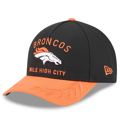 Youth New Era Black/Orange Denver Broncos 2025 NFL Draft 9FORTY A-Frame M-Crown Adjustable Hat