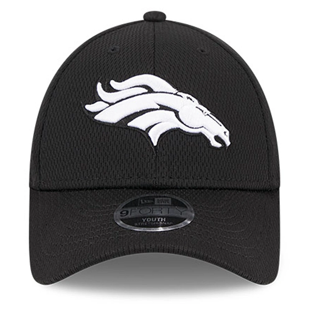 Casquette réglable noire Denver Broncos Main B-Dub 9FORTY New Era pour jeune