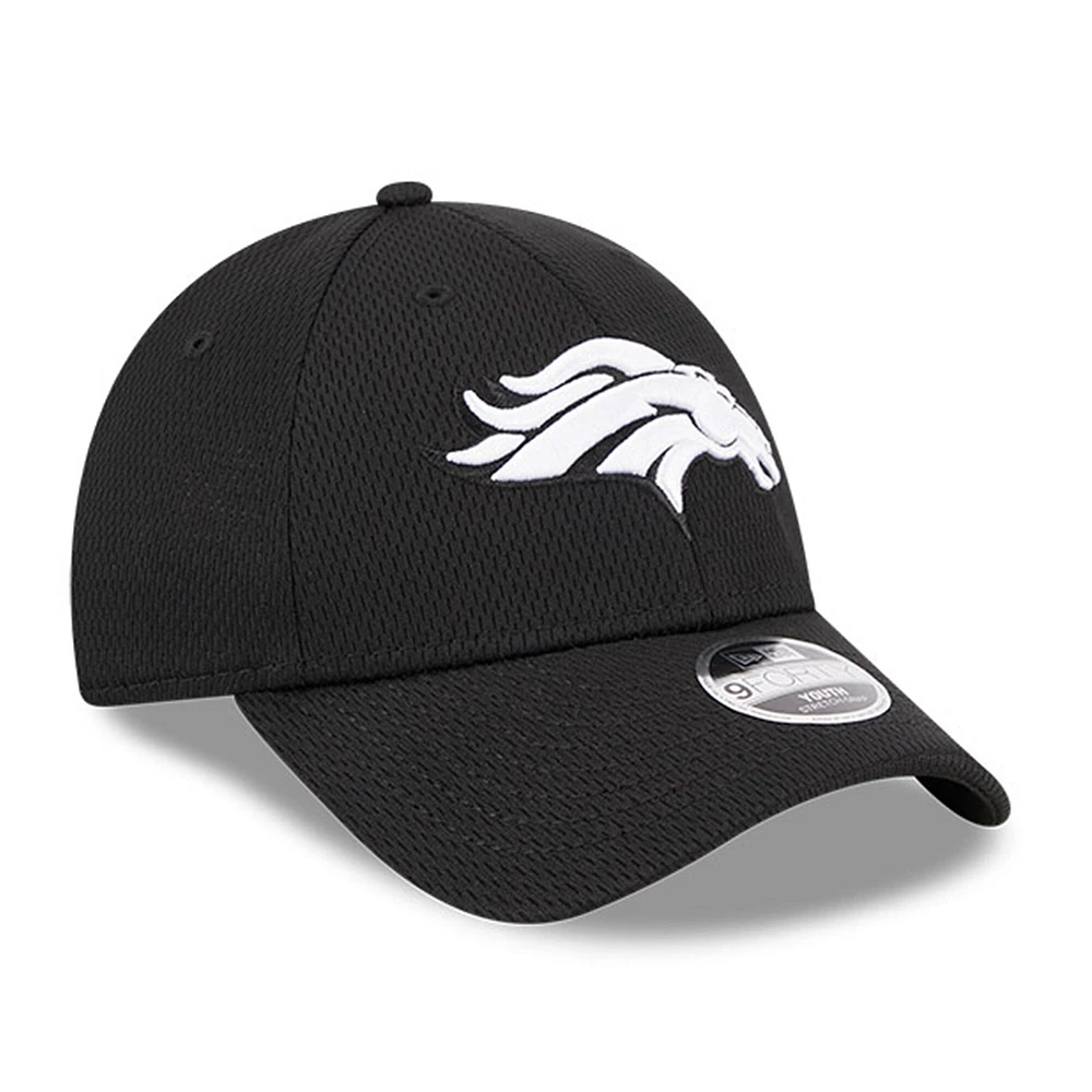 Casquette réglable noire Denver Broncos Main B-Dub 9FORTY New Era pour jeune