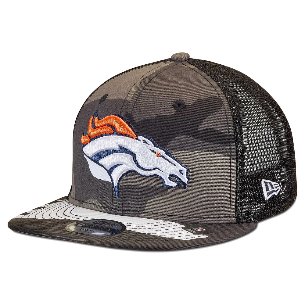 Youth New Era Camo/Black Denver Broncos Trucker 9FIFTY Snapback Hat